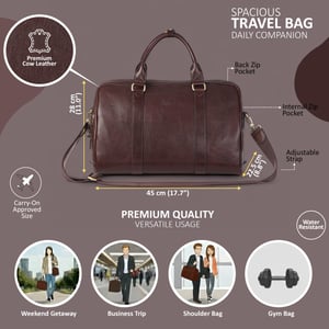 Vintage Echtleder Braun Reisetasche Duffle Gym Reisetasche - Atlas