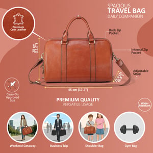 Vintage Echtleder Hellbraun Reisetasche Duffle Gym Reisetasche - Atlas