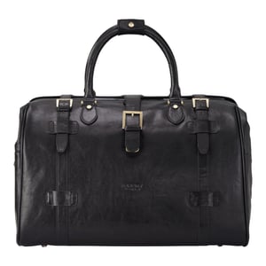 Reisetasche aus echtem Leder, schwarz, Vintage-Stil, für Reisen und Sport – Windsor