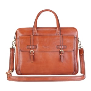 Echtleder Laptoptasche in Hellbraun, Messenger-Umhängetasche - Belmont