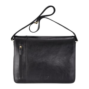 Schwarze Laptoptasche aus echtem Leder – Astor