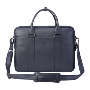 Echtes Leder Marineblau Laptop Business Aktentasche Büro Arbeit Reisetasche - Sutton