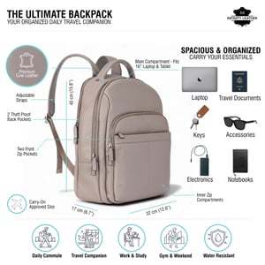 Echtleder Grau Vintage Rucksack Laptoptasche Reiserucksack - Capri