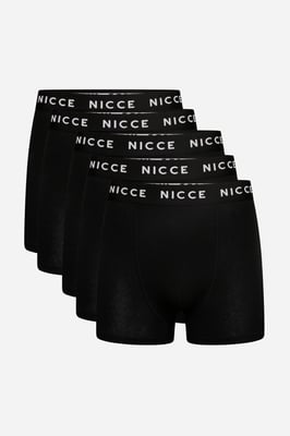 Schwarzes 5er-Pack Baumwollreiche Boxer Shorts mit Logo-Bund im klassischen Blockfarbdesign