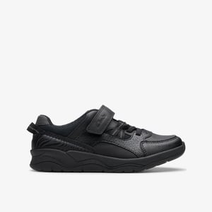 Clowder Streifen Kinder Schwarz Leder Schuhe