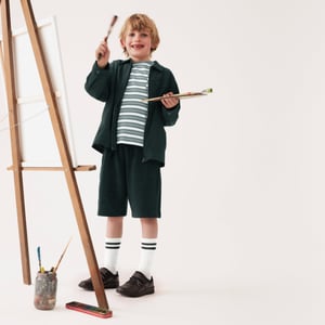 Clowder Streifen Kinder Schwarz Leder Schuhe