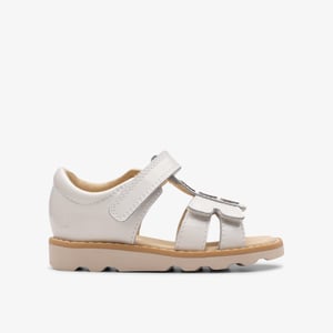 Crown Skip T. Weiße Patent Sandalen