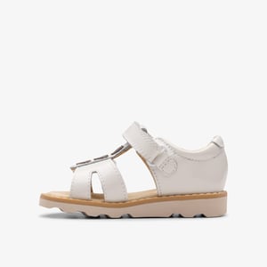 Crown Skip T. Weiße Patent Sandalen