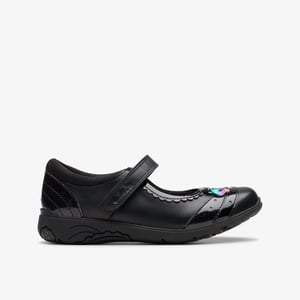 Relda Spark Kinder Schwarz Leder Schuhe