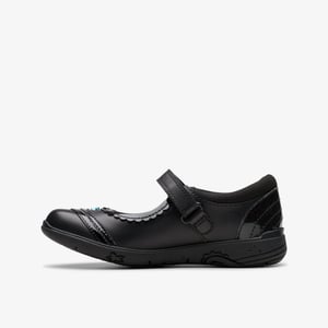 Relda Spark Kinder Schwarz Leder Schuhe