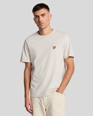 Lyle & Scott Baumwoll-T-Shirt mit Rundhalsausschnitt – Sand