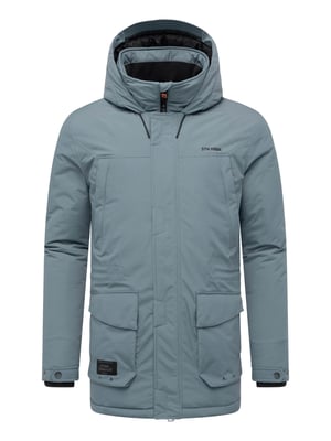 Stone Harbour Herren Parka Wadiim mit Kapuze & Zwei-Wege-Reißverschluss