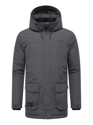 Stone Harbour Herren Parka Wadiim mit Kapuze & Zwei-Wege-Reißverschluss