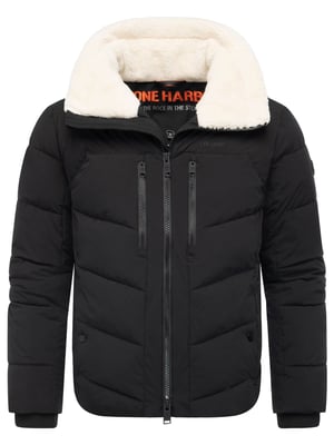 Stone Harbour Herren Steppjacke Ansello mit Teddyfleece-Kragen & Fleecefutter
