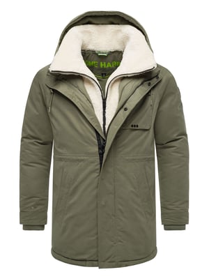 Stone Harbour Herren Winterjacke Navroos mit abnehmbarem Teddyfellkragen & Fleecefutter