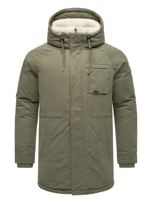 Stone Harbour Herren Winterjacke Navroos mit abnehmbarem Teddyfellkragen & Fleecefutter