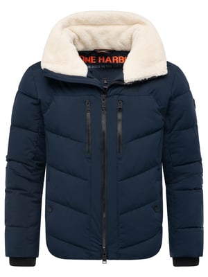 Stone Harbour Herren Steppjacke Ansello mit Teddyfleece-Kragen & Fleecefutter