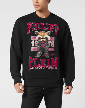 Fleece Sweatshirt College Raccoon