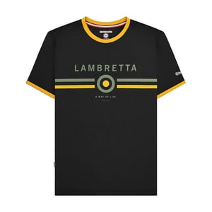 Lambretta - T-Shirt Ringer-Stil für Herren (Schwarz/Gold)