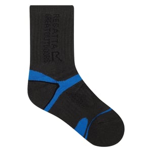 Regatta - "Blister Protect II" Socken für Kinder (Dunkelgrau/Schnorchel-Blau)