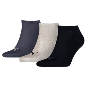 Puma Unisex Sneakersocken für Erwachsene, 3er-Pack (Marineblau/Hellgrau/Schwarz)