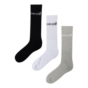 Dare 2B - Socken für Herren/Damen Unisex(3er-Pack) (Schwarz/Weiß/Grau meliert)