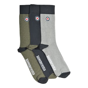 Lambretta - Socken für Herren (3er-Pack) (Grau/Marine/Khakigrau)