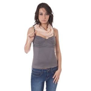 Graues Satin-Camisole ohne Ärmel