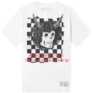 Amiri Wes Lang Checkered Skull Tee Weiß