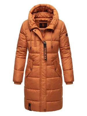 Marikoo Damen Winterjacke – Lange Steppjacke mit Kapuze & vielen Taschen