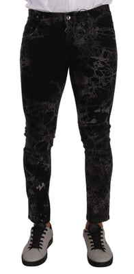 Marmorierte Skinny Jeans