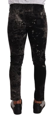 Marmorierte Skinny Jeans