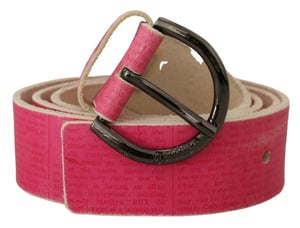 John Galliano Pink Leather Buchstabenlogo Runde Schnalle Taillengürtel