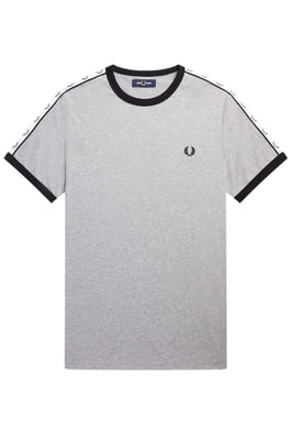 Fred Perry Herren Taped Ringer T-Shirt Stahl Marl