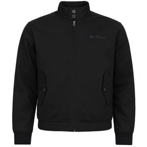 Ben Sherman Signature Herren Schwarze Harrington-Jacke