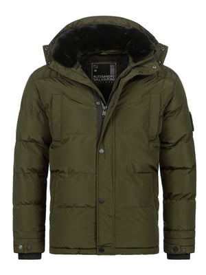 Alessandro Salvarini Herren Winterjacke AS-326 mit Teddyfell & abnehmbarer Kapuze