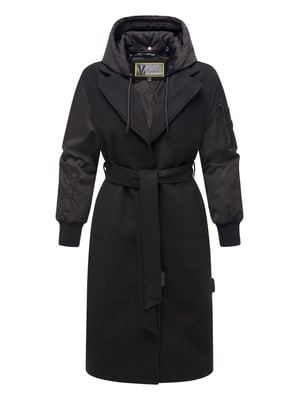 Marikoo Damen Wickelmantel mit Kapuze & Gürtel – Modell Tjadee