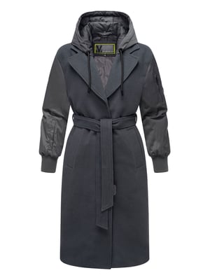 Marikoo Damen Wickelmantel mit Kapuze & Gürtel – Modell Tjadee