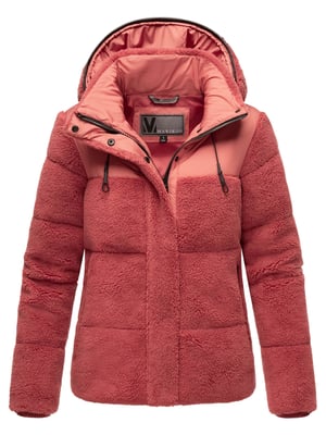 Marikoo Damen Teddy Puffer Jacke mit Kapuze & Reißverschluss – Kaguraa