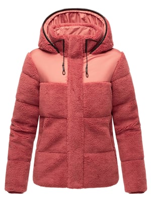 Marikoo Damen Teddy Puffer Jacke mit Kapuze & Reißverschluss – Kaguraa