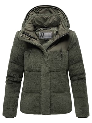 Marikoo Damen Teddy Puffer Jacke mit Kapuze & Reißverschluss – Kaguraa