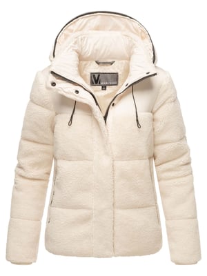 Marikoo Damen Teddy Puffer Jacke mit Kapuze & Reißverschluss – Kaguraa