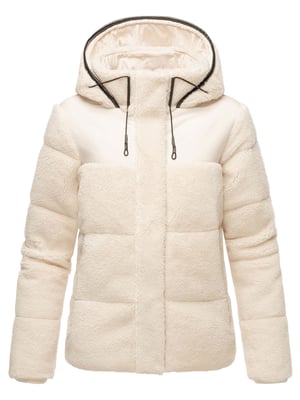 Marikoo Damen Teddy Puffer Jacke mit Kapuze & Reißverschluss – Kaguraa