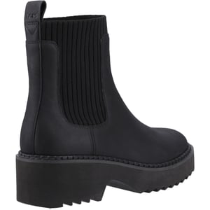 TOMS Millie Leder Damen Schwarze Absatzstiefeletten