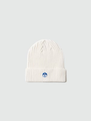North Sails Beanie Breiter Rippstrick mit Logo-Patch