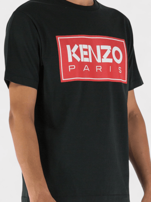 Kenzo Paris Klassisches Logo T-Shirt Schwarz Rot