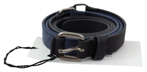 Wendbarer Leder-Gürtel Blaues Canvas