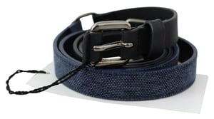 Wendbarer Leder-Gürtel Blaues Canvas
