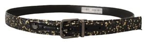 Leder Gürtel mit goldenen Akzenten Krone