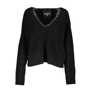 Crop-Pullover mit metallischen Details und Rippstrick